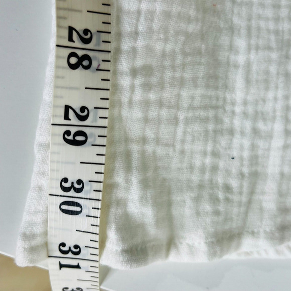 A.Ren Novah White‎ Woven Linen Pants Size Medium Lined Elastic Tie Waist - Picture 11 of 11